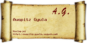 Auspitz Gyula névjegykártya