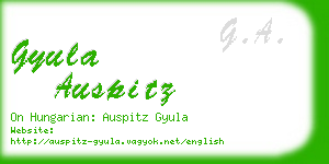 gyula auspitz business card